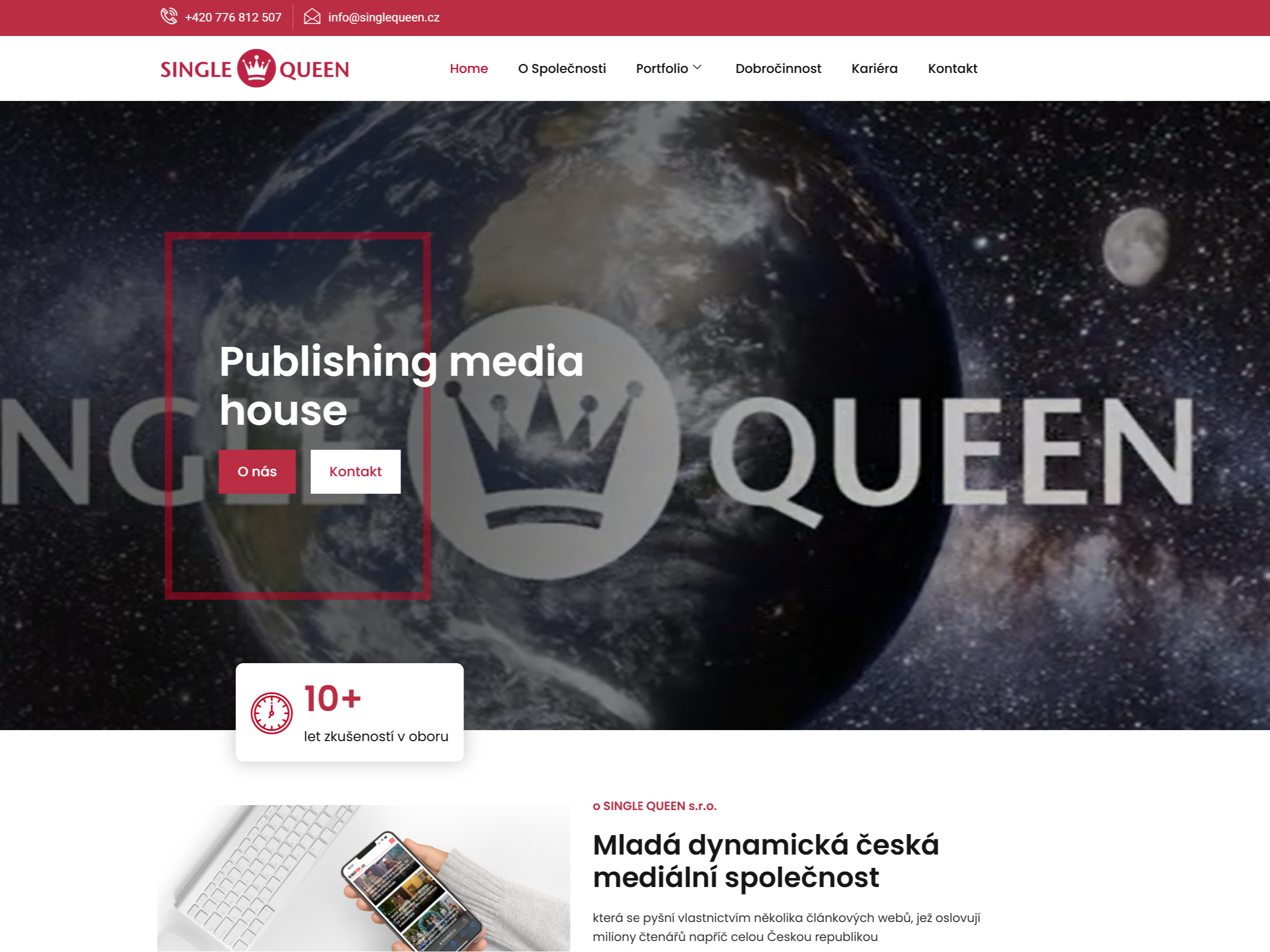 Screenshot of Single Queen website